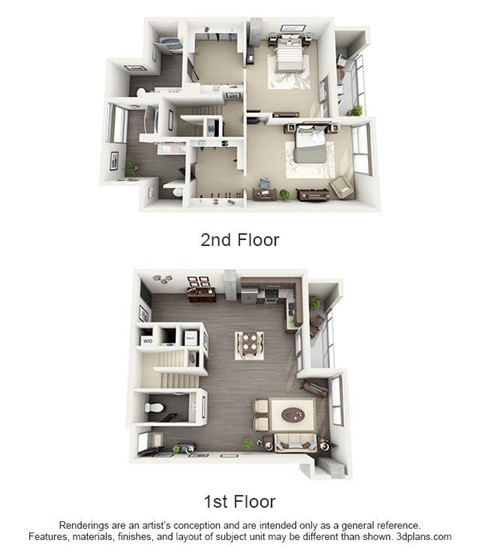Floor plan for 2 beds, 2 baths, 2178 sqft